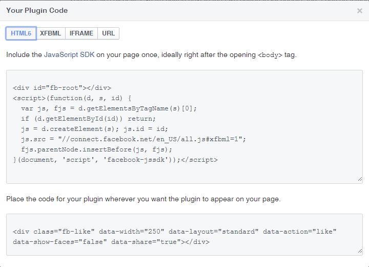 Facebook Like Button Plugin Code
