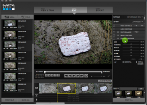 GoPro Studio EDIT Screen