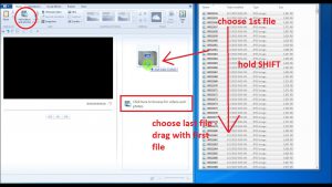1 - 4 : Add your Go Pro Time Lapse files to Windows Movie Maker.